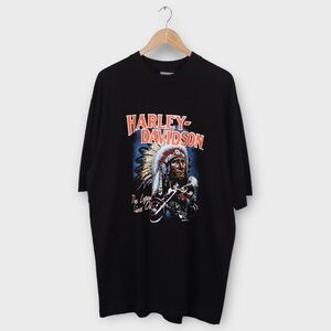 Harley Davidson Vintage T-Shirt Men’s Size XL Biker Indian‎ Chief Looney Tunes